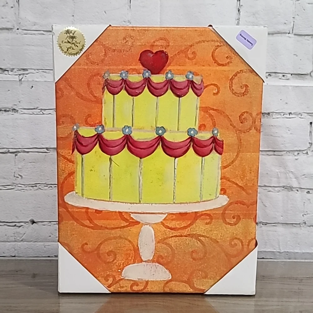 Fabrice De Villeneuve Studios Hand Embellished Giclee Cake Print on Canvas - NWT